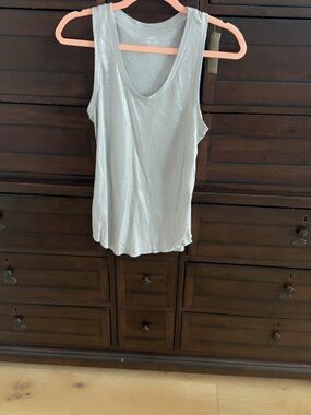 J. Crew Silver Scoop Neck Tank